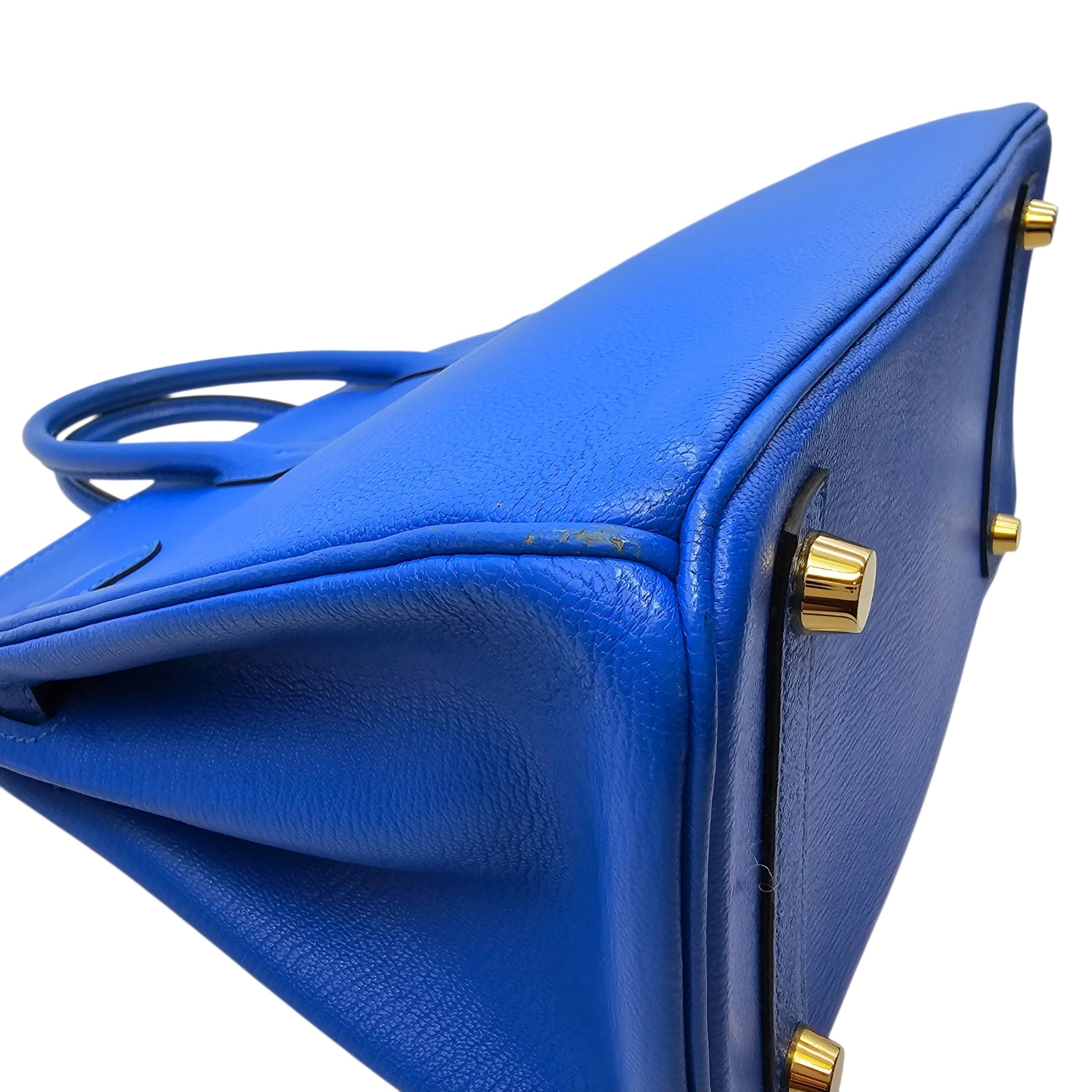 HSS Birkin 25 Blue Hydra/Vert Verone in Chevre Mysore Brushed Gold hardware CL2601-18750 10