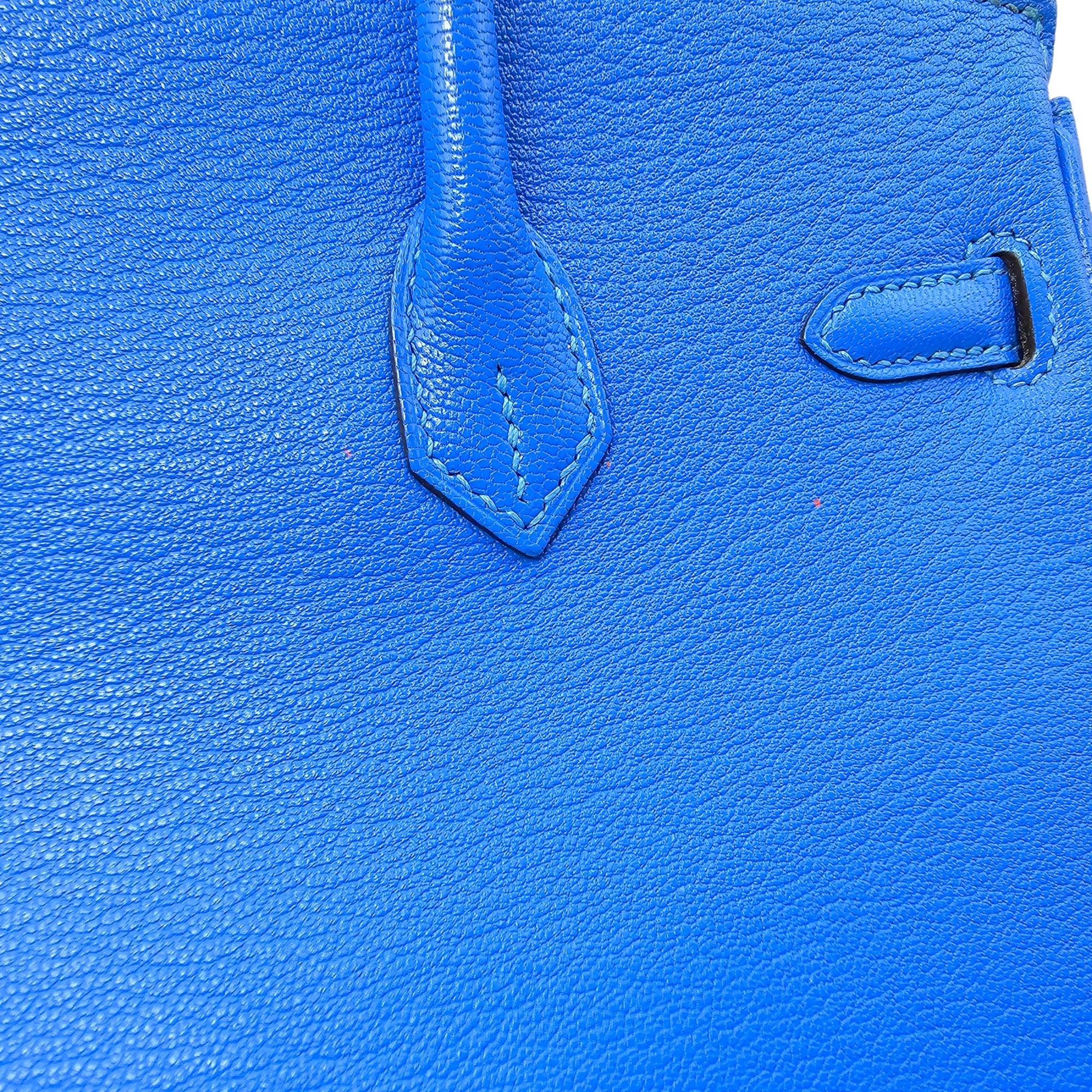 HSS Birkin 25 Blue Hydra/Vert Verone in Chevre Mysore Brushed Gold hardware CL2601-18750 15