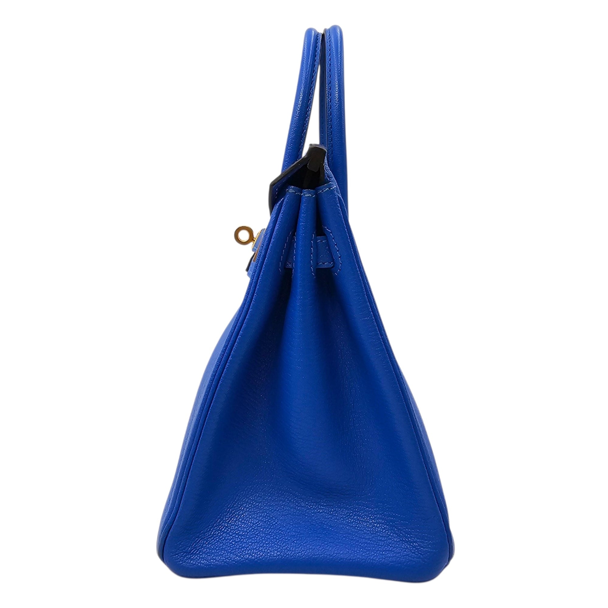 HSS Birkin 25 Blue Hydra/Vert Verone in Chevre Mysore Brushed Gold hardware CL2601-18750 4