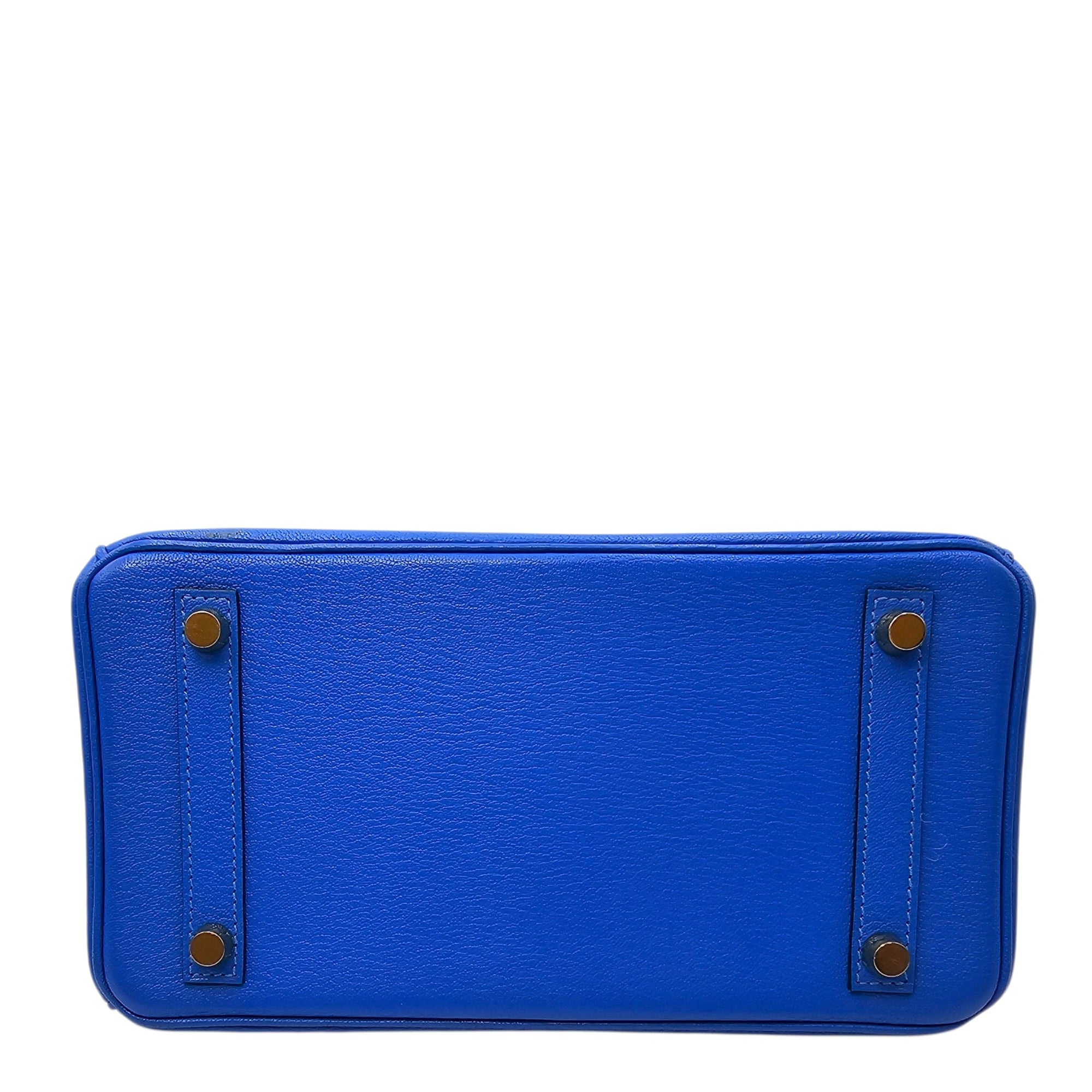 HSS Birkin 25 Blue Hydra/Vert Verone in Chevre Mysore Brushed Gold hardware CL2601-18750 5