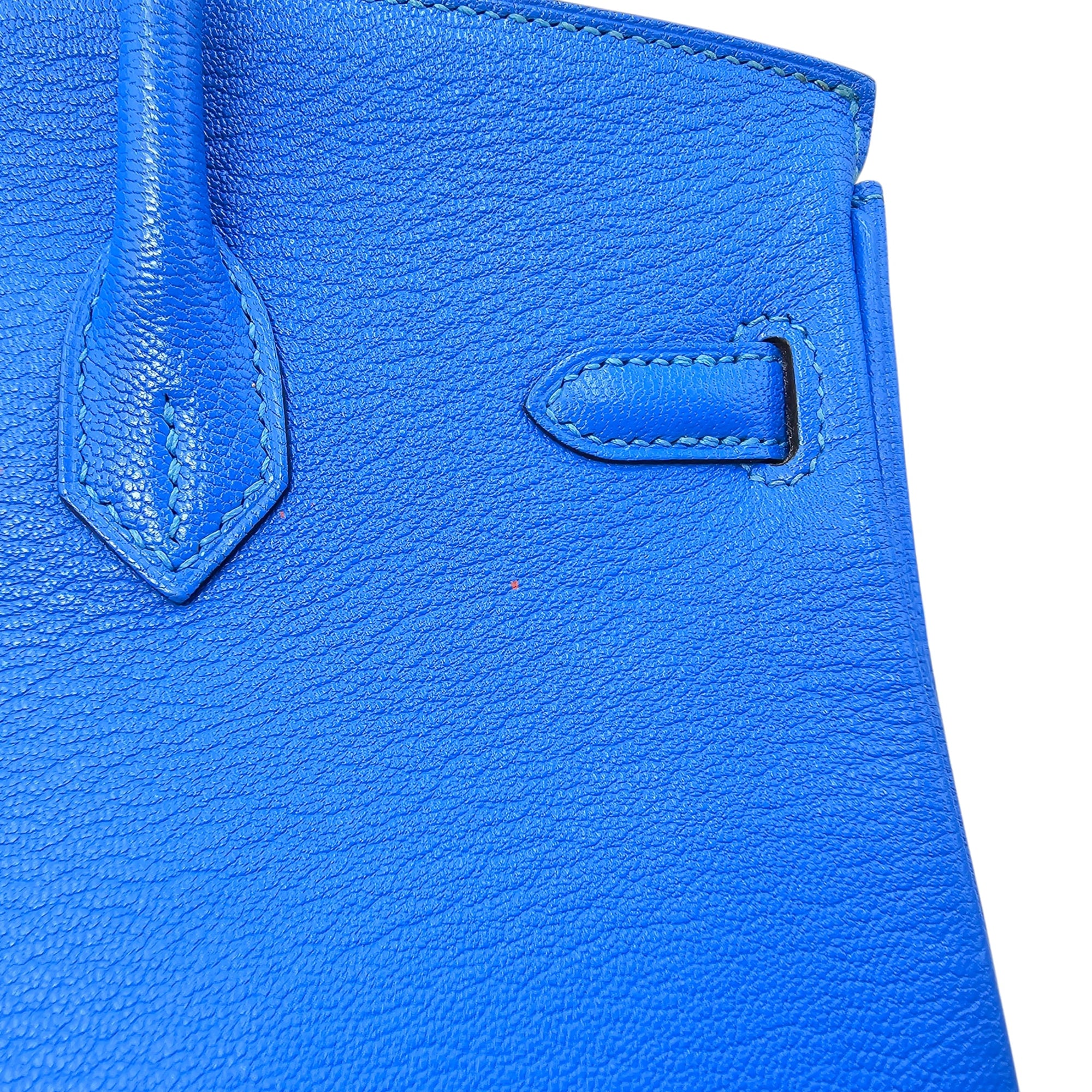 HSS Birkin 25 Blue Hydra/Vert Verone in Chevre Mysore Brushed Gold hardware CL2601-18750 9