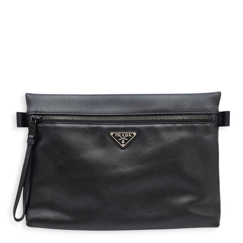32 Black Clutch in Calfskin Ruthenium-finish Brass hardware CL2601-18778 1