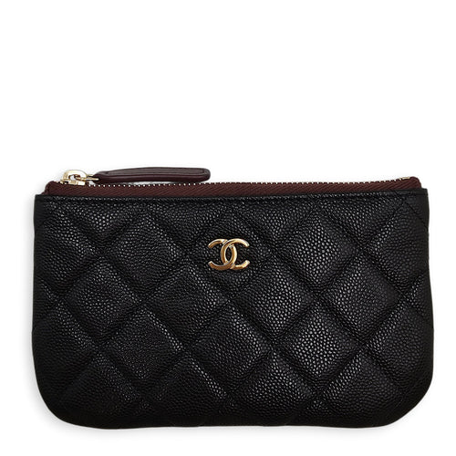 Small Zipped Pouch  Black Coin Purse in Caviar Leather Gold hardware CL2601-18789 1