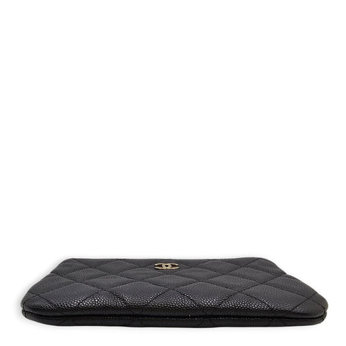 Small Zipped Pouch  Black Coin Purse in Caviar Leather Gold hardware CL2601-18789 3