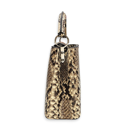 Capucines BB Python  27 Red Top Handle Bag in Python Leather Silver hardware CL2601-18805 4