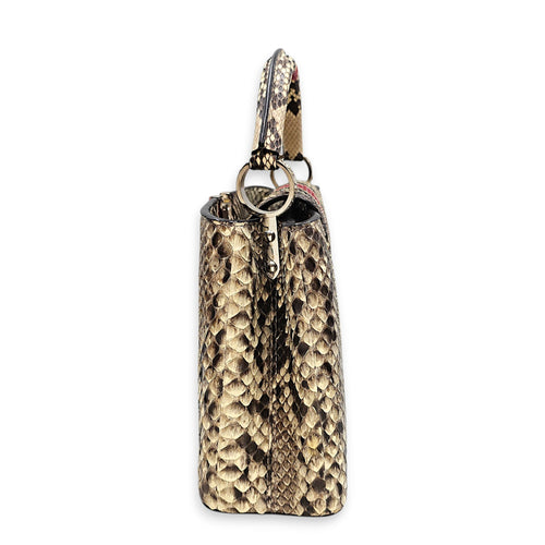 Capucines BB Python  27 Red Top Handle Bag in Python Leather Silver hardware CL2601-18805 5