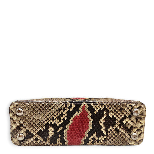 Capucines BB Python  27 Red Top Handle Bag in Python Leather Silver hardware CL2601-18805 6