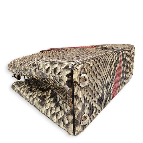 Capucines BB Python  27 Red Top Handle Bag in Python Leather Silver hardware CL2601-18805 7