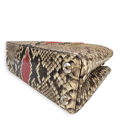 Capucines BB Python  27 Red Top Handle Bag in Python Leather Silver hardware CL2601-18805 8