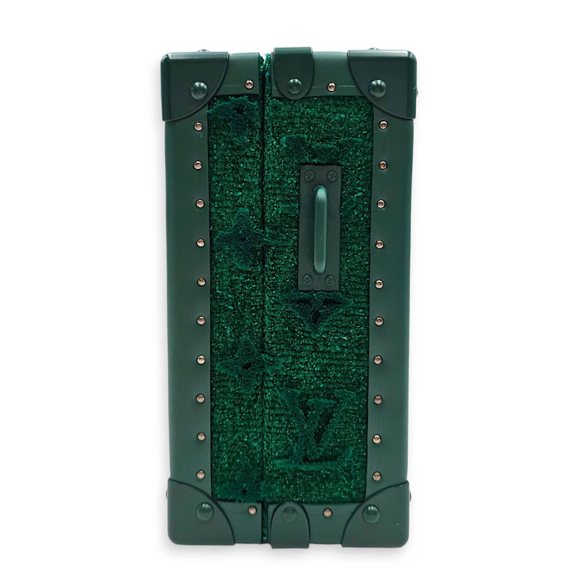 LV Monogram Tuffetage Clutch Box  22 Green Clutch in Calfskin Enamel hardware CL2601-18806 5