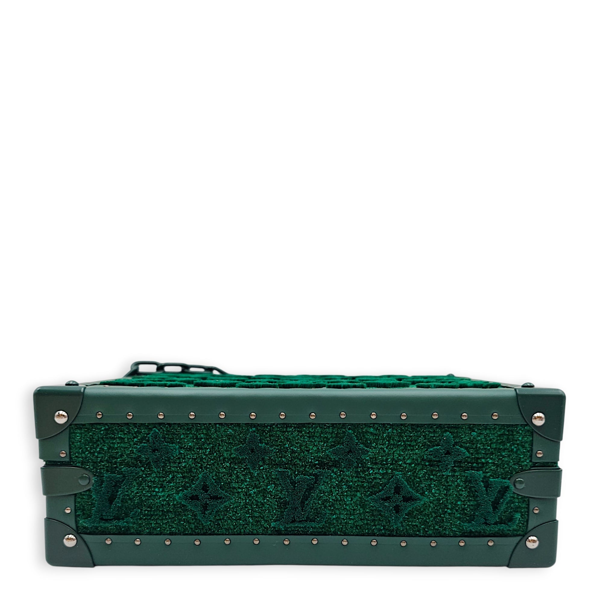 LV Monogram Tuffetage Clutch Box  22 Green Clutch in Calfskin Enamel hardware CL2601-18806 6
