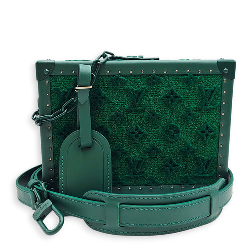 LV Monogram Tuffetage Clutch Box  22 Green Clutch in Calfskin Enamel hardware CL2601-18806 2