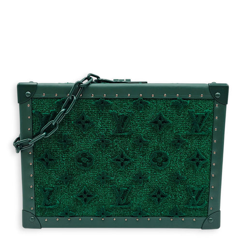LV Monogram Tuffetage Clutch Box  22 Green Clutch in Calfskin Enamel hardware CL2601-18806 3