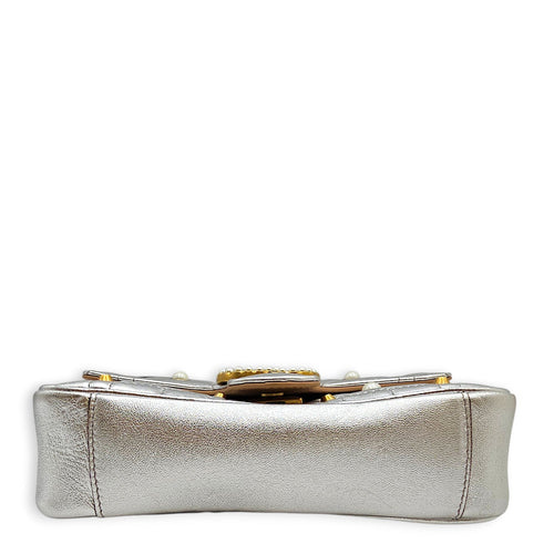 GG Marmont Mini Matelasse Shoulder  Silver Shoulder Bag in Metallic Gold hardware CL2601-18809 7