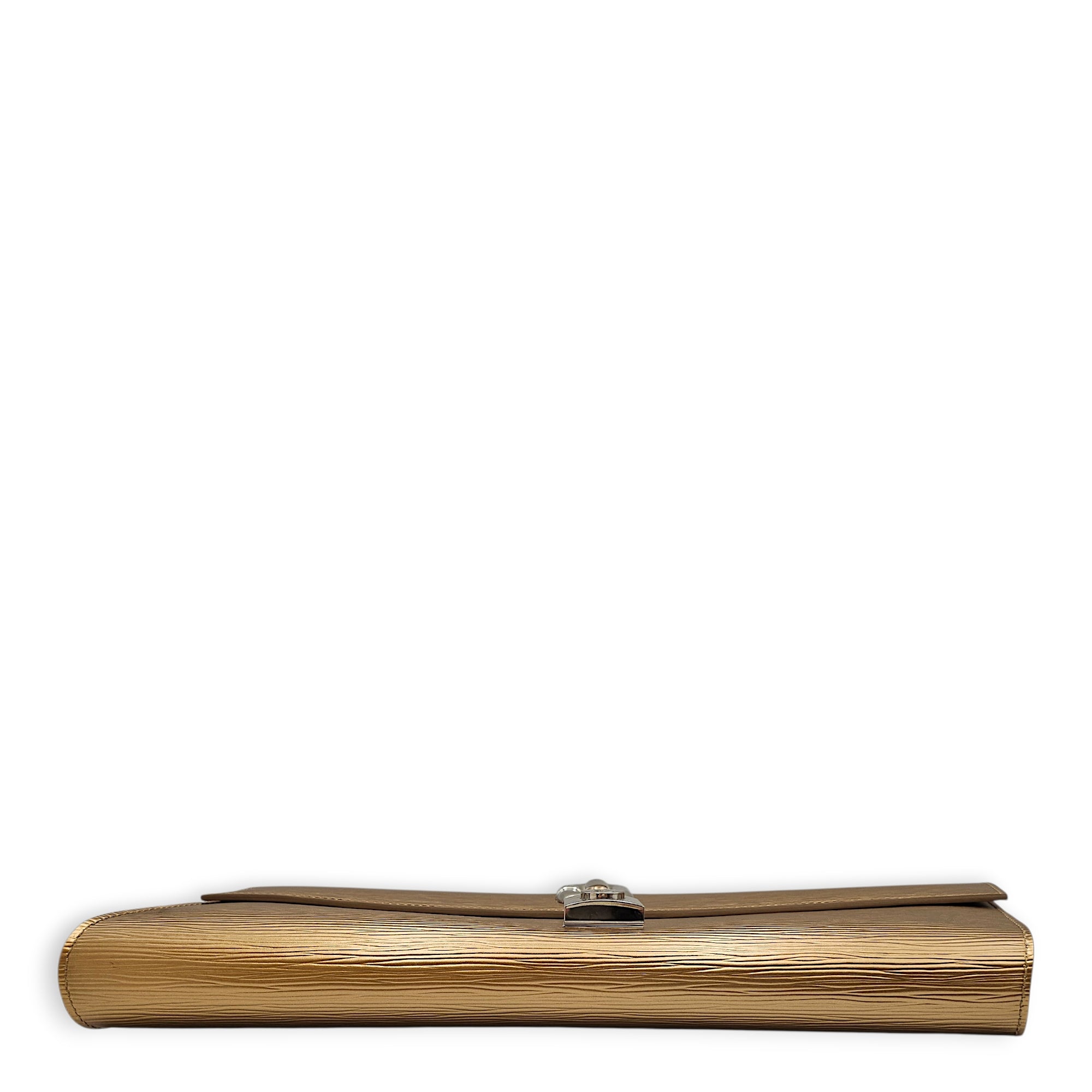 Blade Clutch in Gold  Gold Clutch in Epi Leather Silver hardware CL2601-18810 4