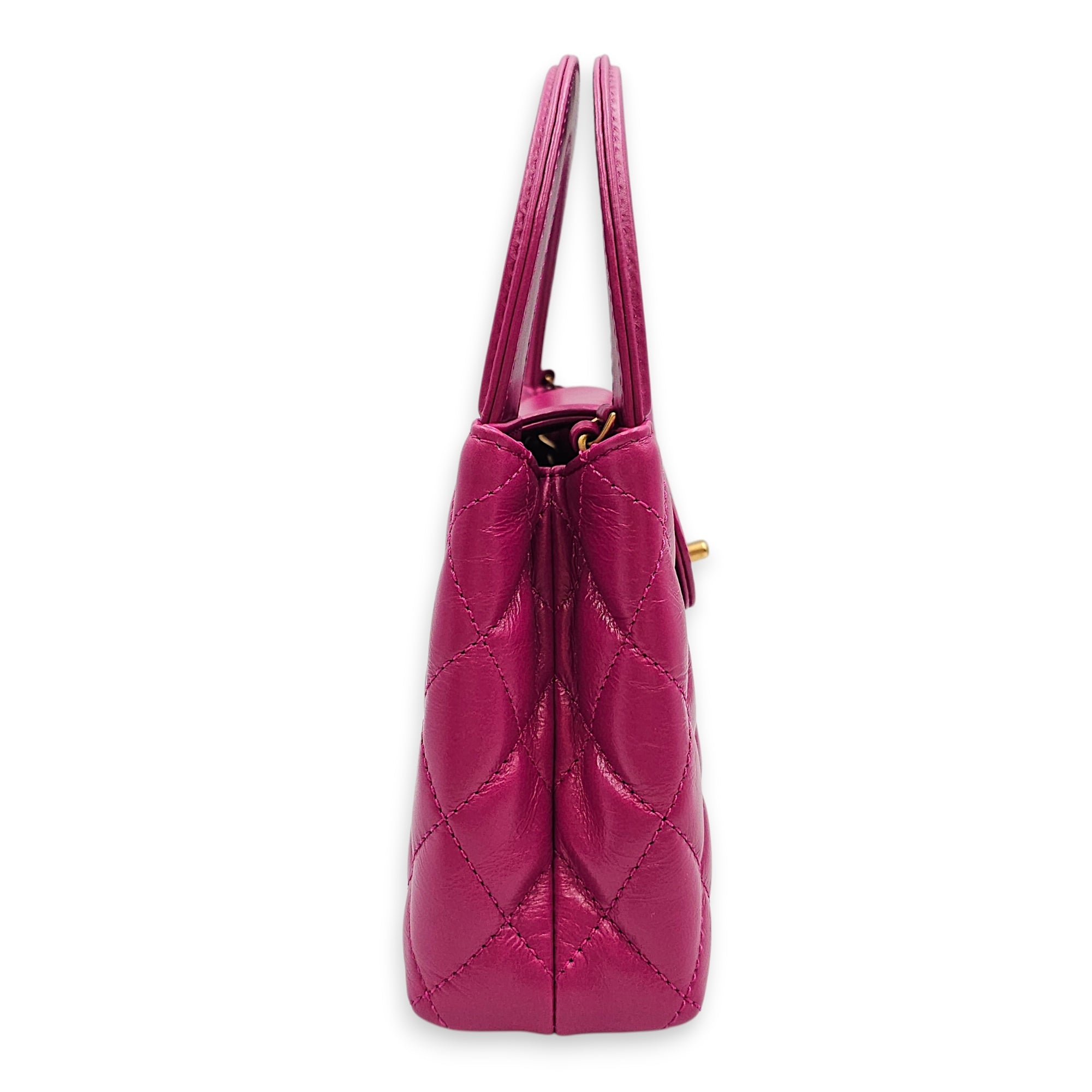 Quilted CC Kelly Mini Pink Crossbody Bag in Calfskin Gold hardware CL2601-18812 3