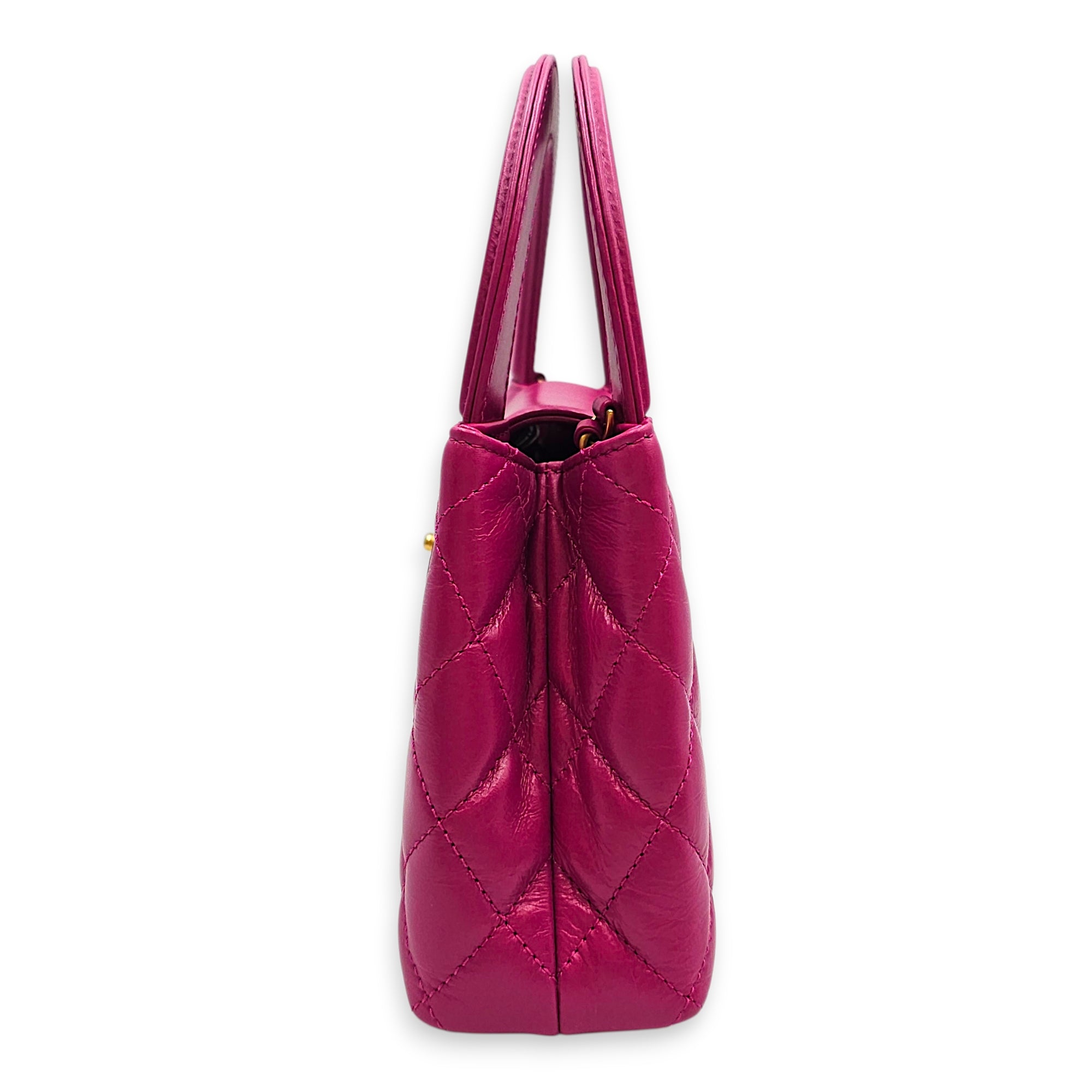 Quilted CC Kelly Mini Pink Crossbody Bag in Calfskin Gold hardware CL2601-18812 4