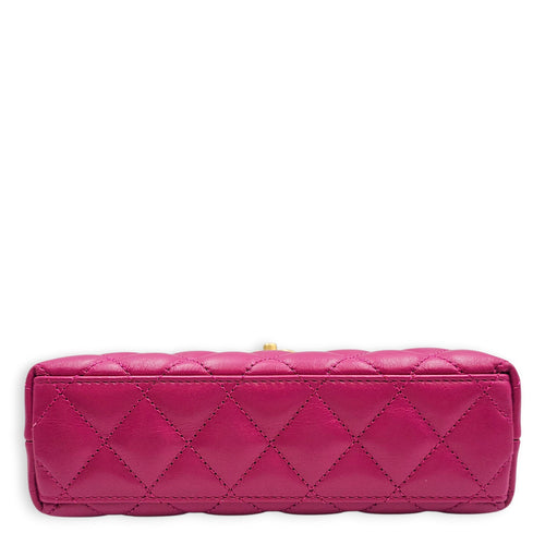 Quilted CC Kelly Mini Pink Crossbody Bag in Calfskin Gold hardware CL2601-18812 5