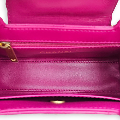 Quilted CC Kelly Mini Pink Crossbody Bag in Calfskin Gold hardware CL2601-18812 6