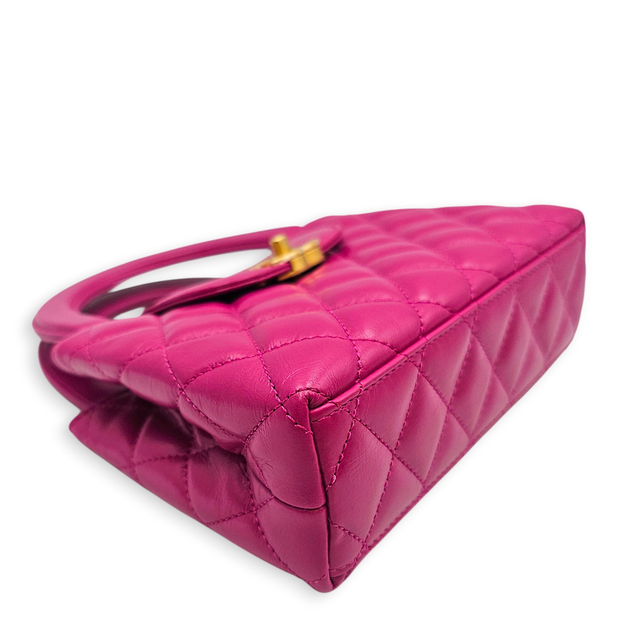Quilted CC Kelly Mini Pink Crossbody Bag in Calfskin Gold hardware CL2601-18812 7