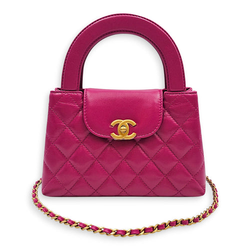 Quilted CC Kelly Mini Pink Crossbody Bag in Calfskin Gold hardware CL2601-18812 9