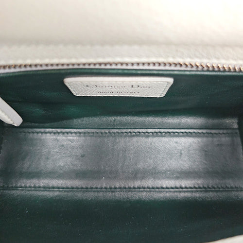 Mini Lady Dior  Blue Top Handle Bag in Calfskin Silver hardware