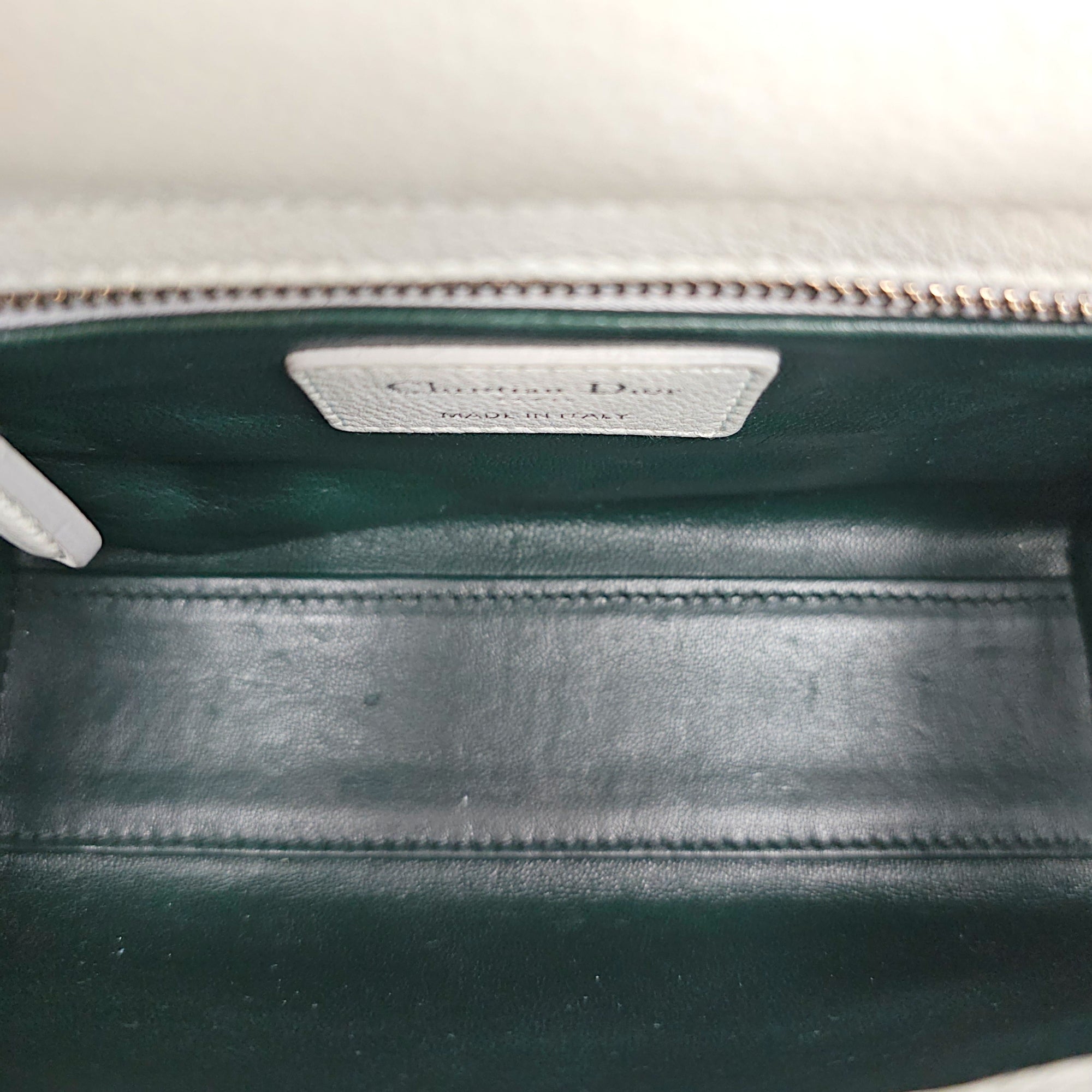 Lady Dior  Mini Teal Top Handle Bag in Calfskin Silver hardware CL2601-18814 10