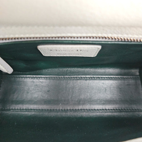 Lady Dior  Mini Teal Top Handle Bag in Calfskin Silver hardware CL2601-18814 10