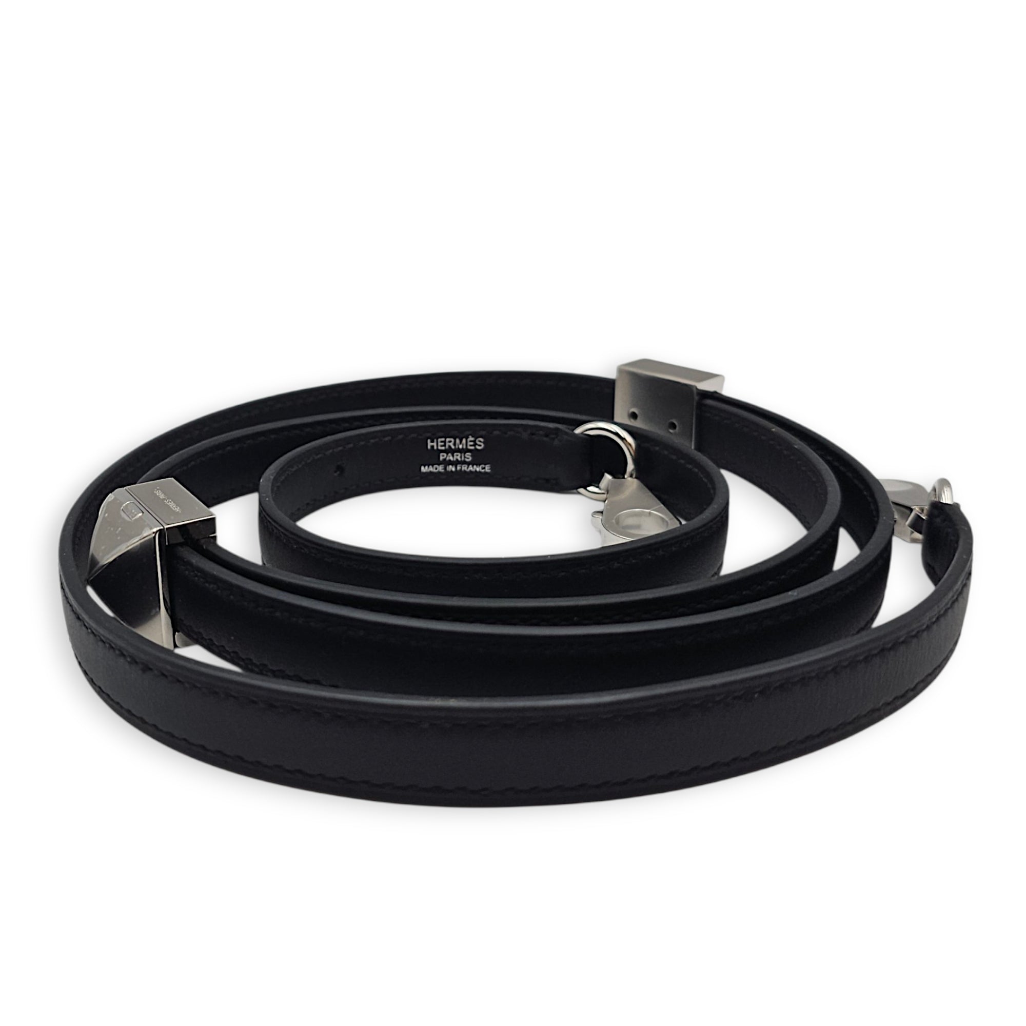 Clou Medor Strap Black Bag Accessory in Swift Palladium hardware CL2601-18842 3