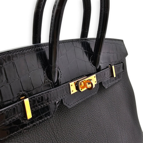 Touch Birkin  25 Black in Togo/Shiny Niloticus Rose Gold hardware CL2601-18854 7