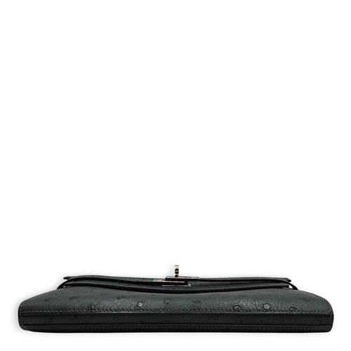 Vert Titien  Kelly Wallet in Ostrich Palladium hardware CL2601-18860 5