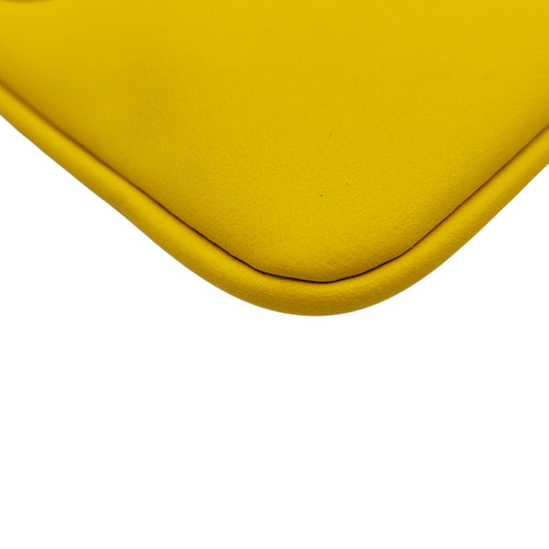 Triplette Clutch  Yellow Clutch in Calfskin Silver hardware CL2601-18864 6