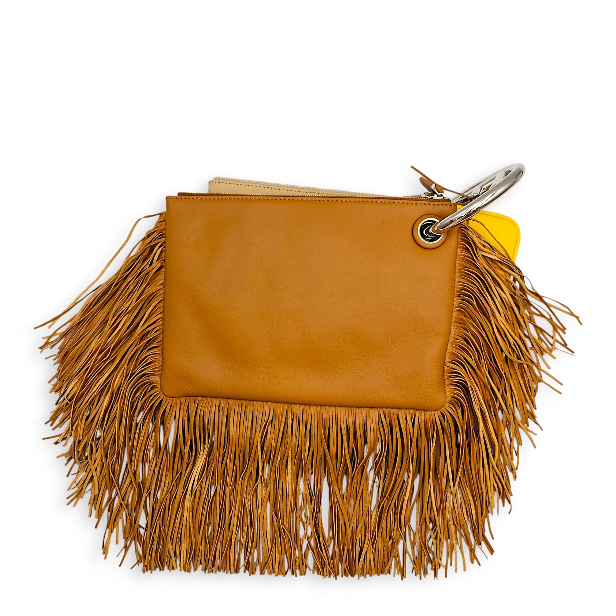 Triplette Clutch  Yellow Clutch in Calfskin Silver hardware CL2601-18864 3