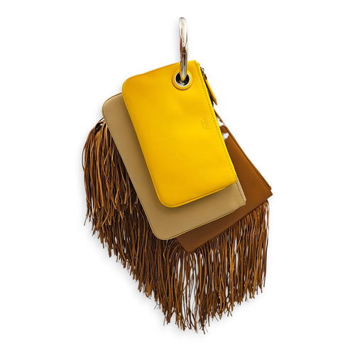 Triplette Clutch  Yellow Clutch in Calfskin Silver hardware CL2601-18864 2