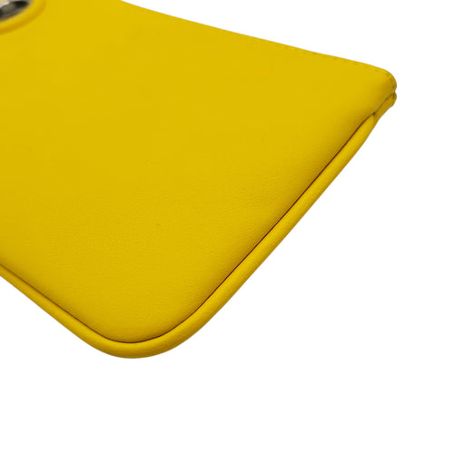 Triplette Clutch  Yellow Clutch in Calfskin Silver hardware CL2601-18864 8