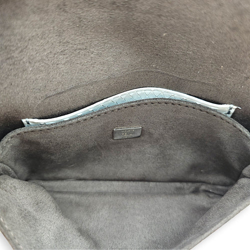 Fendi Micro Baguette in Eggshell Python with Fur and Crystal “ Monster” eye detailing  Grey Top Handle Bag Silver hardware CL2601-18866 6