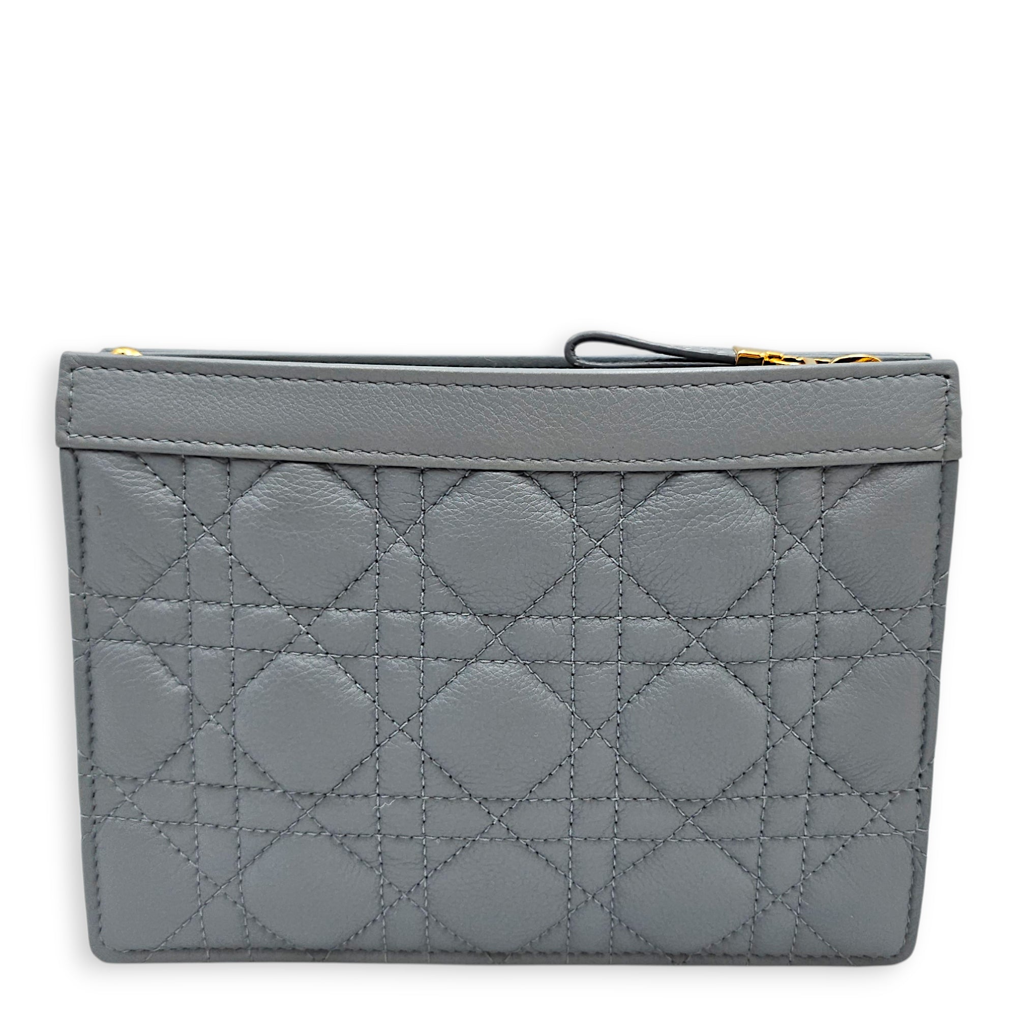 Caro Zipped Pouch with Chain  18 Blue Crossbody Bag in Lambskin Gold hardware CL2601-18884 2