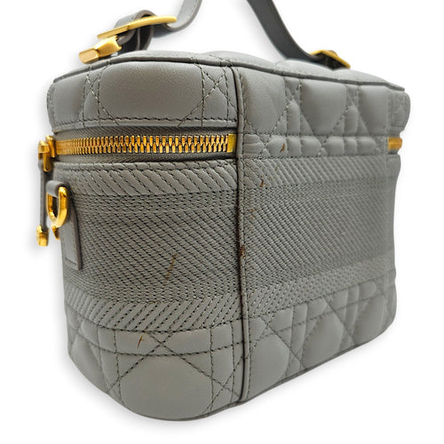 Small Dior Travel Vanity Case with Strap  Grey Vanity Bag in Lambskin Gold hardware CL2601-18886 11
