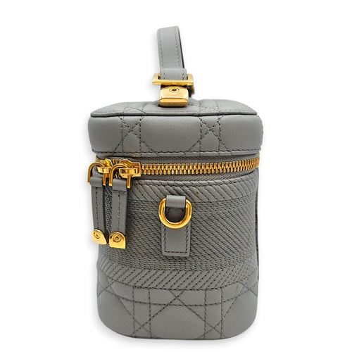 Small Dior Travel Vanity Case with Strap  Grey Vanity Bag in Lambskin Gold hardware CL2601-18886 5