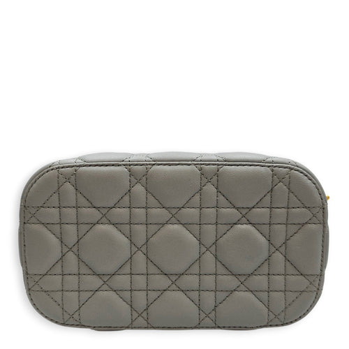Small Dior Travel Vanity Case with Strap  Grey Vanity Bag in Lambskin Gold hardware CL2601-18886 6