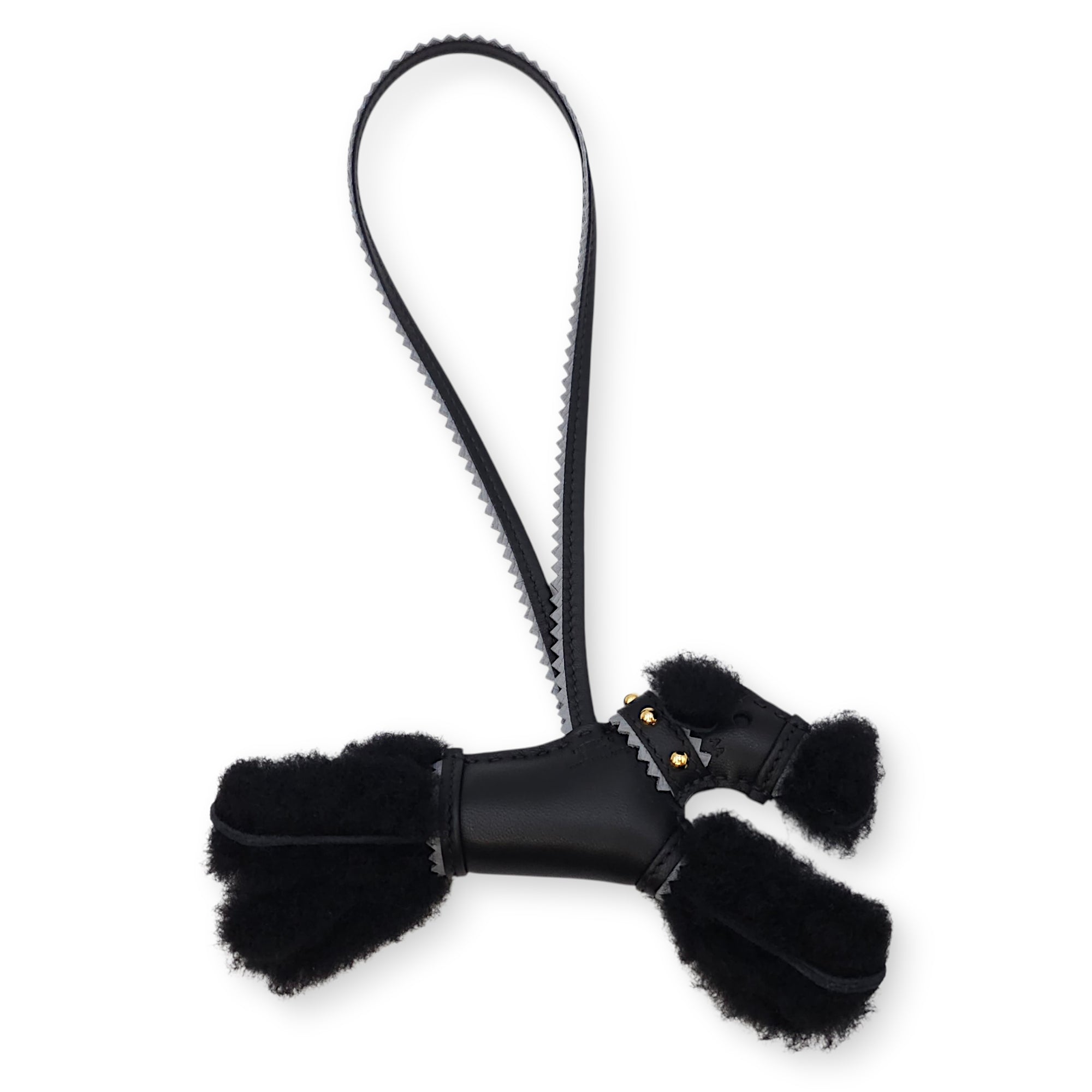 Punk Budy Charm  Black Bag Accessory in Swift Gold hardware CL2601-18896 2