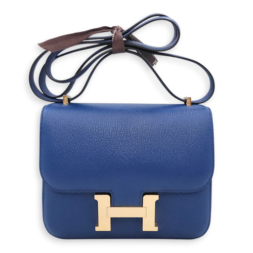 Constance Mirror 18 Blue Saphir/Menthe in Chevre Mysore Permabrass hardware CL2601-18900 1