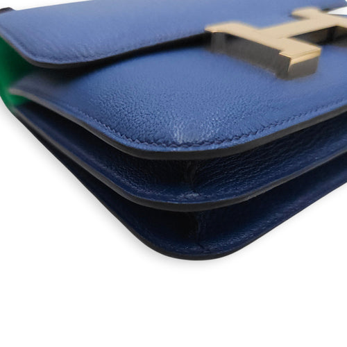 Constance Mirror 18 Blue Saphir/Menthe in Chevre Mysore Permabrass hardware CL2601-18900 10