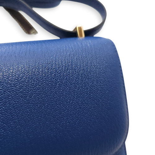 Constance Mirror 18 Blue Saphir/Menthe in Chevre Mysore Permabrass hardware CL2601-18900 8