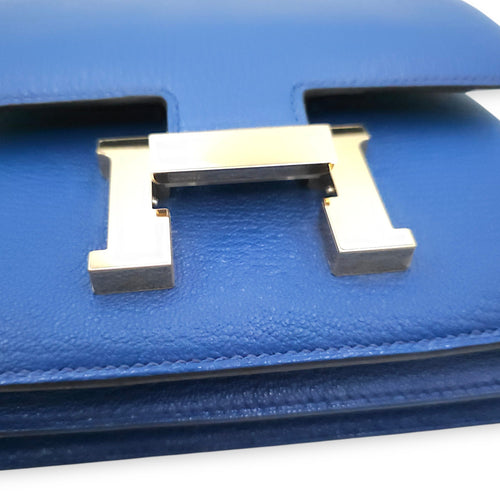 Constance Mirror 18 Blue Saphir/Menthe in Chevre Mysore Permabrass hardware CL2601-18900 9