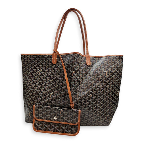 St Louis GM Brown Tote Bag in Canvas Silver hardware CL2601-18905 2