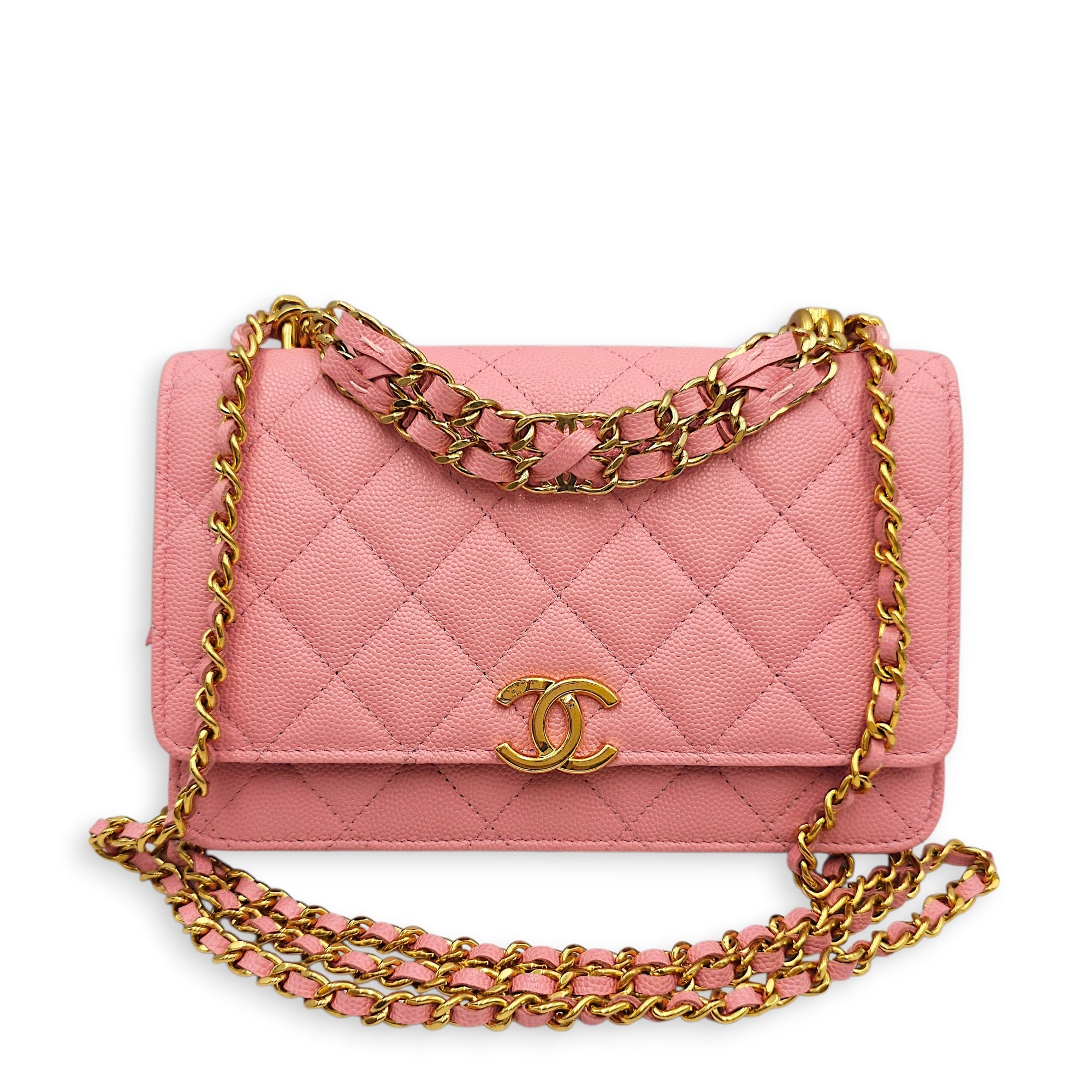 WOC  Pink Crossbody Bag in Caviar Leather Gold hardware CL2601-18906 3