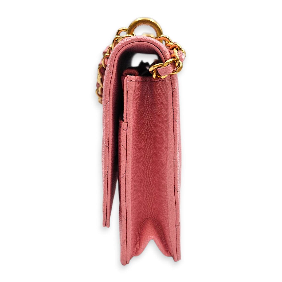 WOC  Pink Crossbody Bag in Caviar Leather Gold hardware