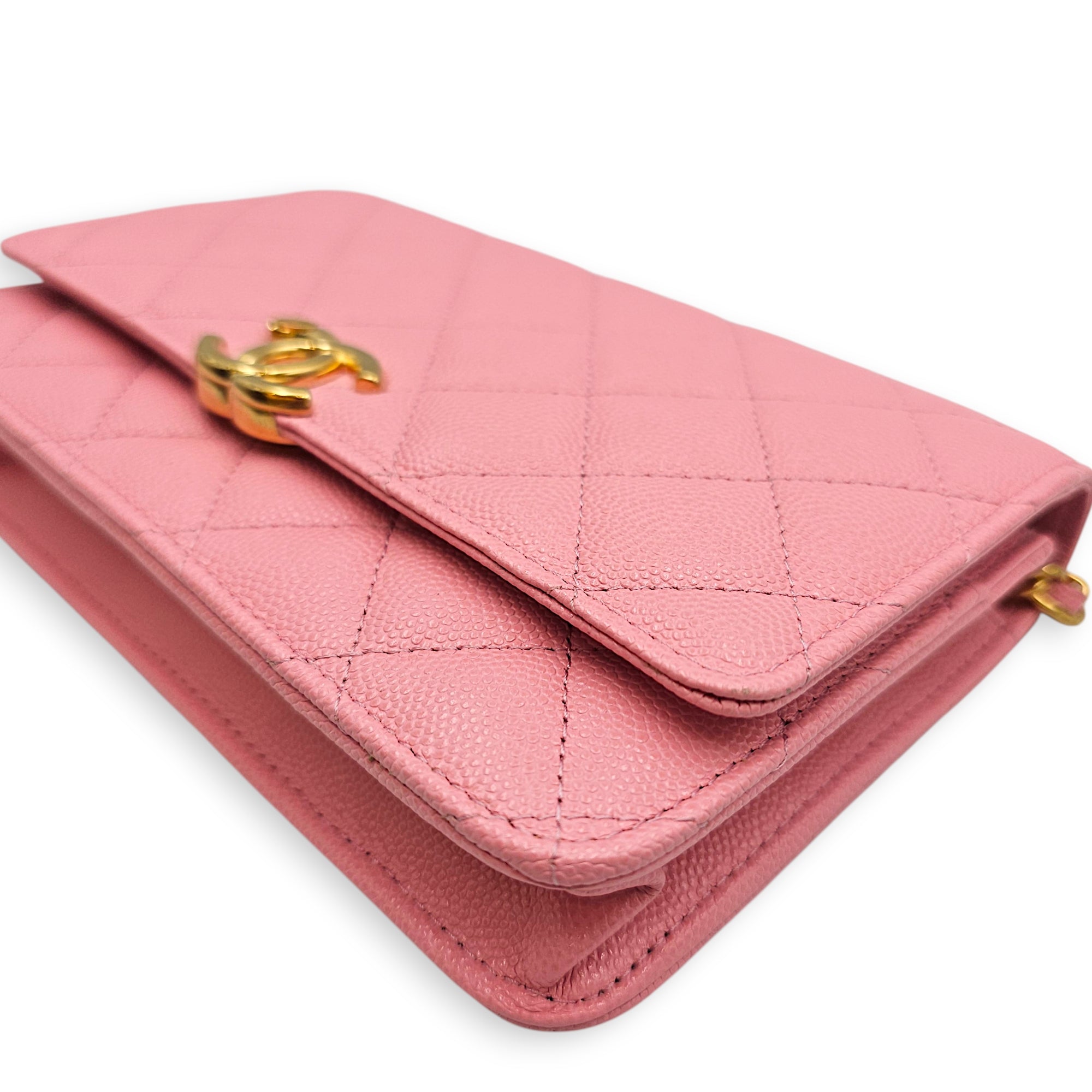 WOC  Pink Crossbody Bag in Caviar Leather Gold hardware CL2601-18906 7