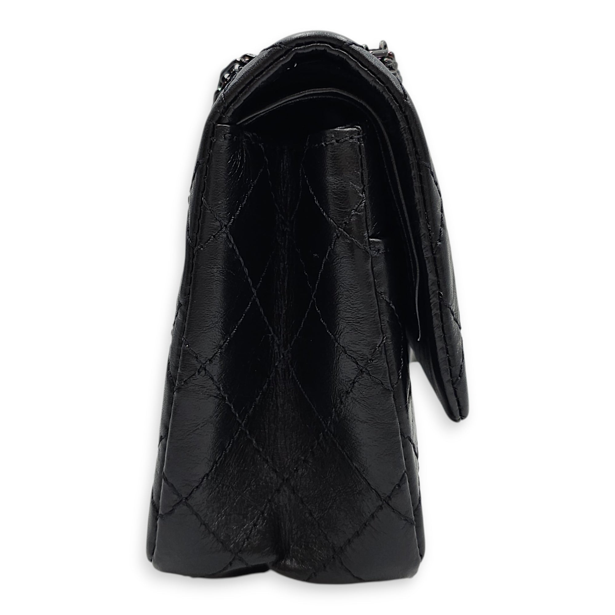 Reissue 2.55 flap 25 Black Shoulder Bag in Calfskin Ruthenium hardware CL2601-18909 5